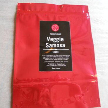 Vegan samosa packaging