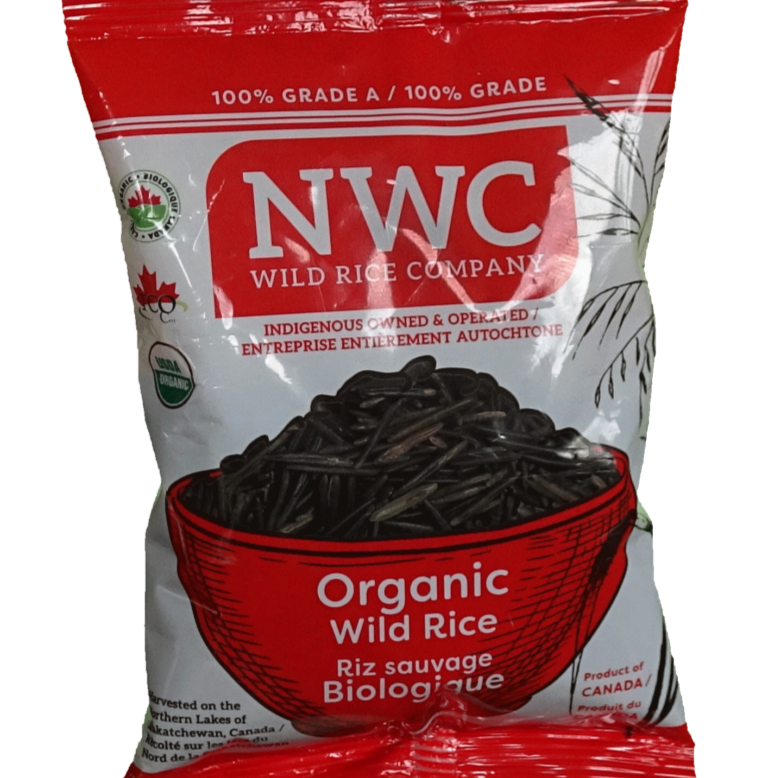 Bag of organic long grain wild rice.