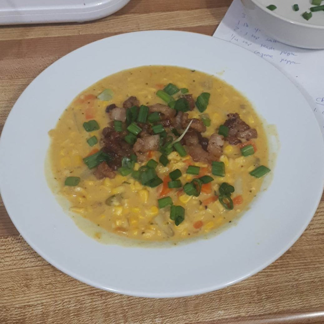 Corn Chowder with Homemade Corn Stock