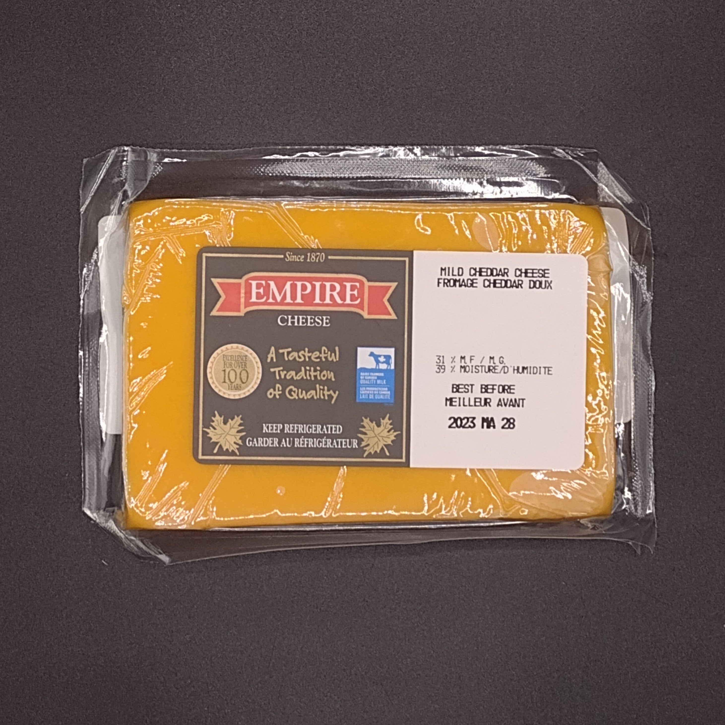 package of orange cheddar