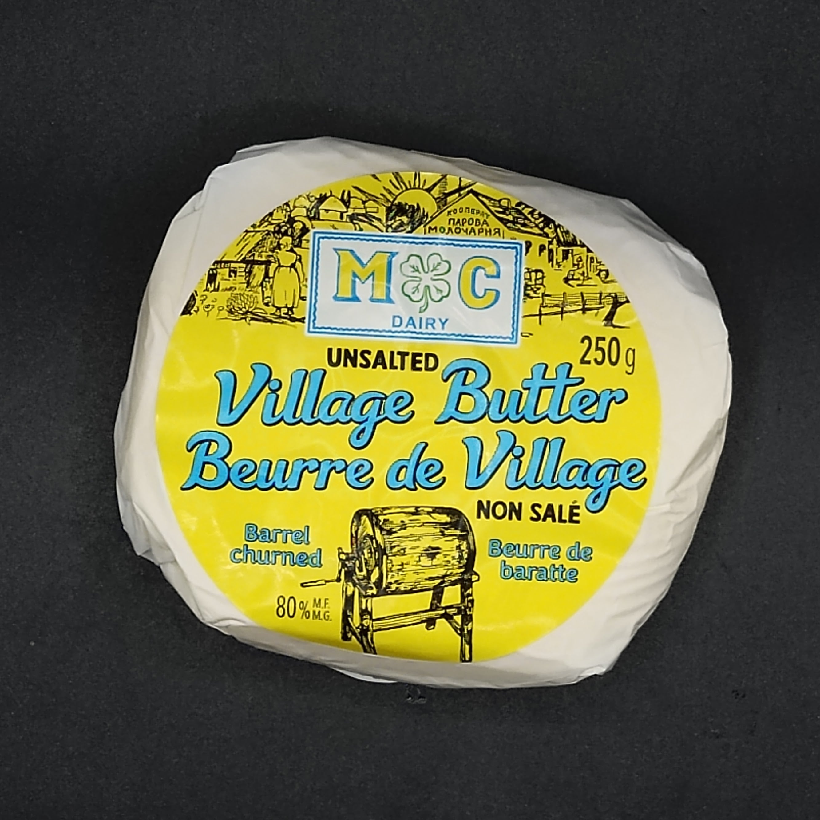 Butter, Barrel-Churned Village Unsalted (4 x 250g)