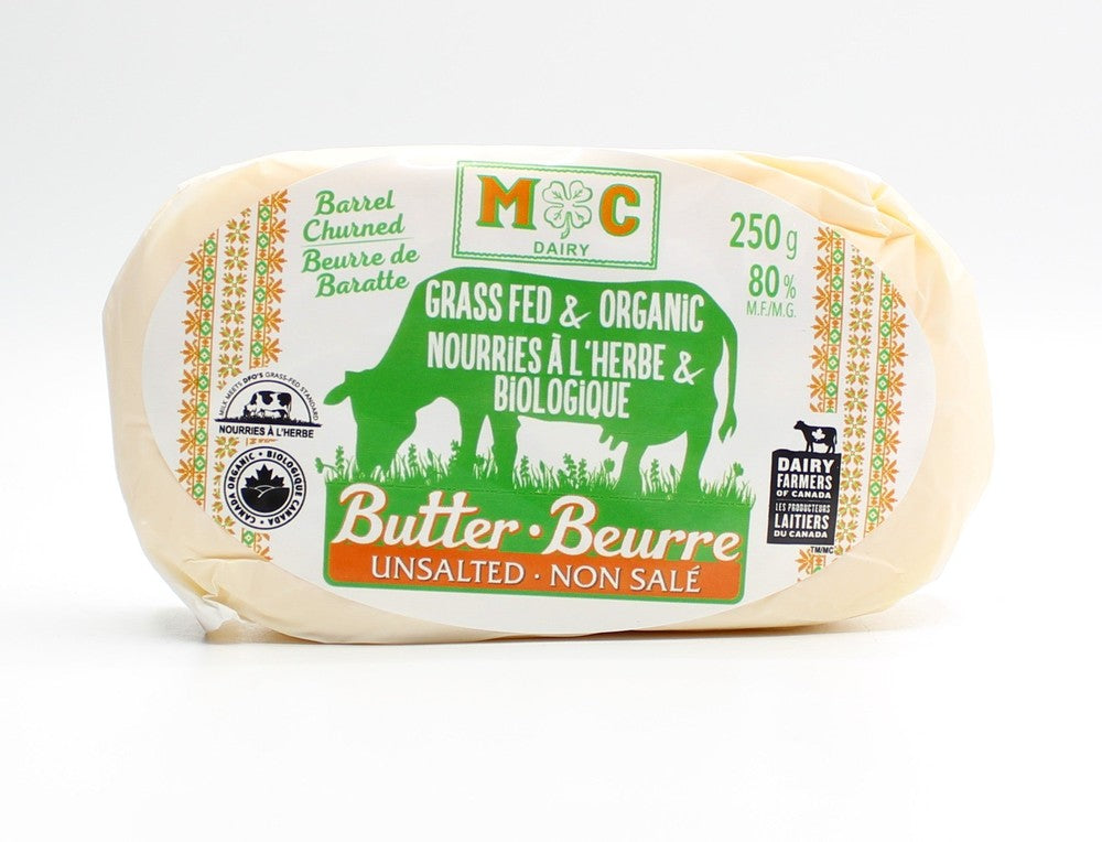 Butter, Grass Fed Organic Sweet/Unsalted (250g)