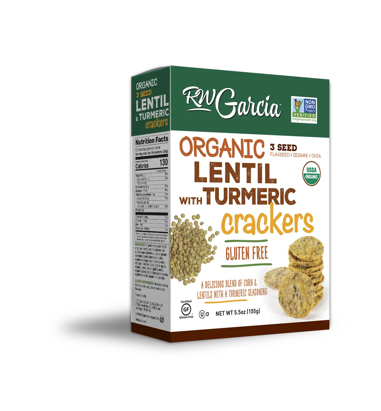 Crackers, Organic Lentil Turmeric (155g)