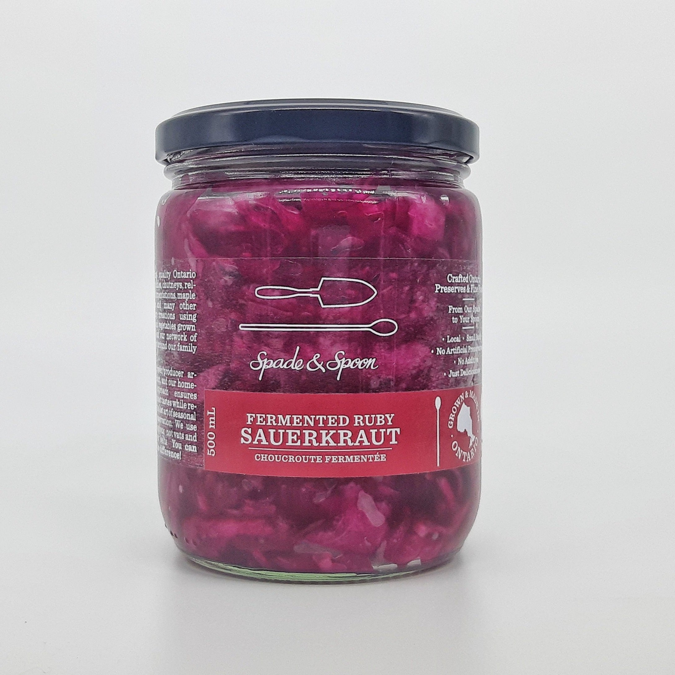 Jar of Fermented Ruby Sauerkraut