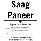 saag paneer ingredients