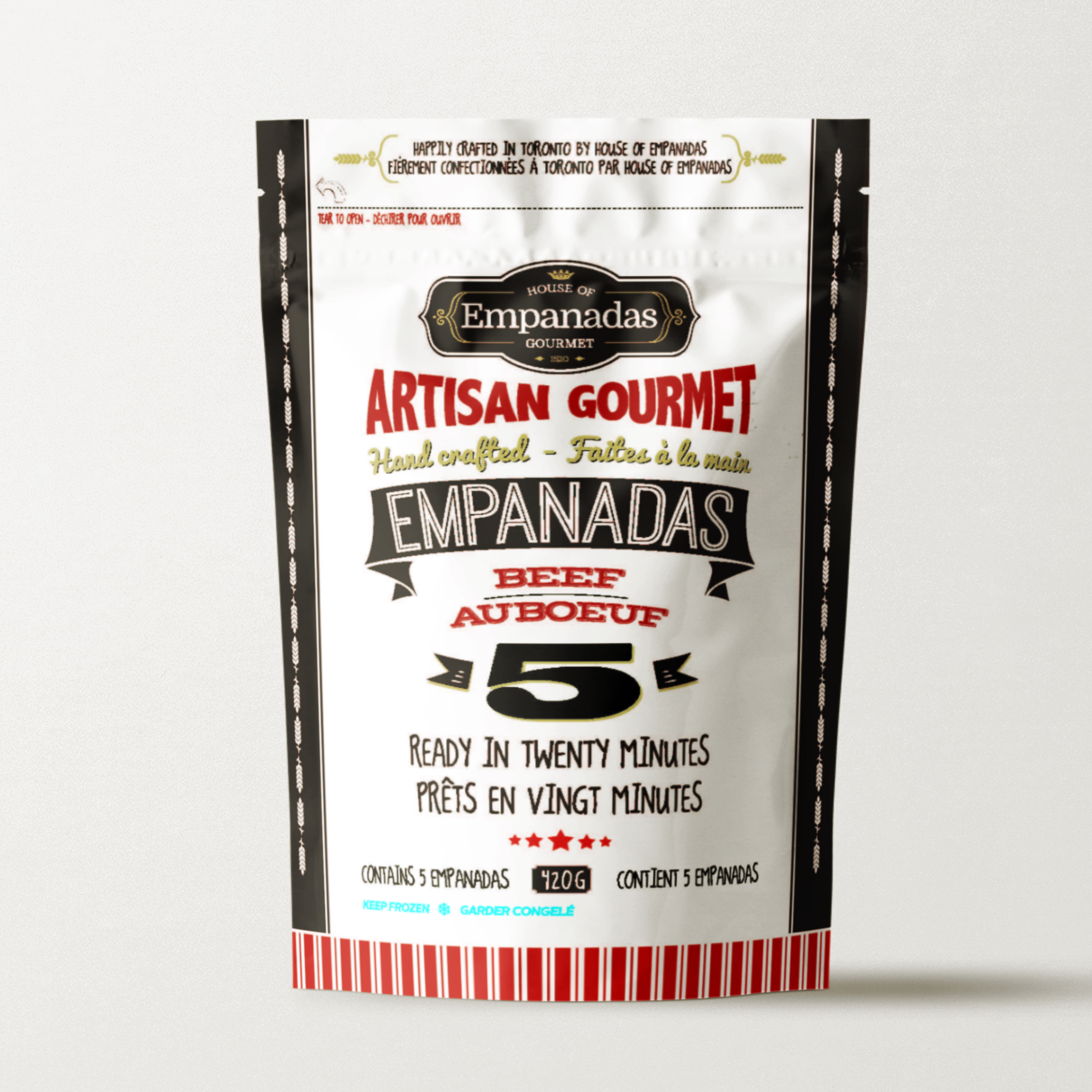 Pouch of Artisan Hand Crafted Beef Empanadas