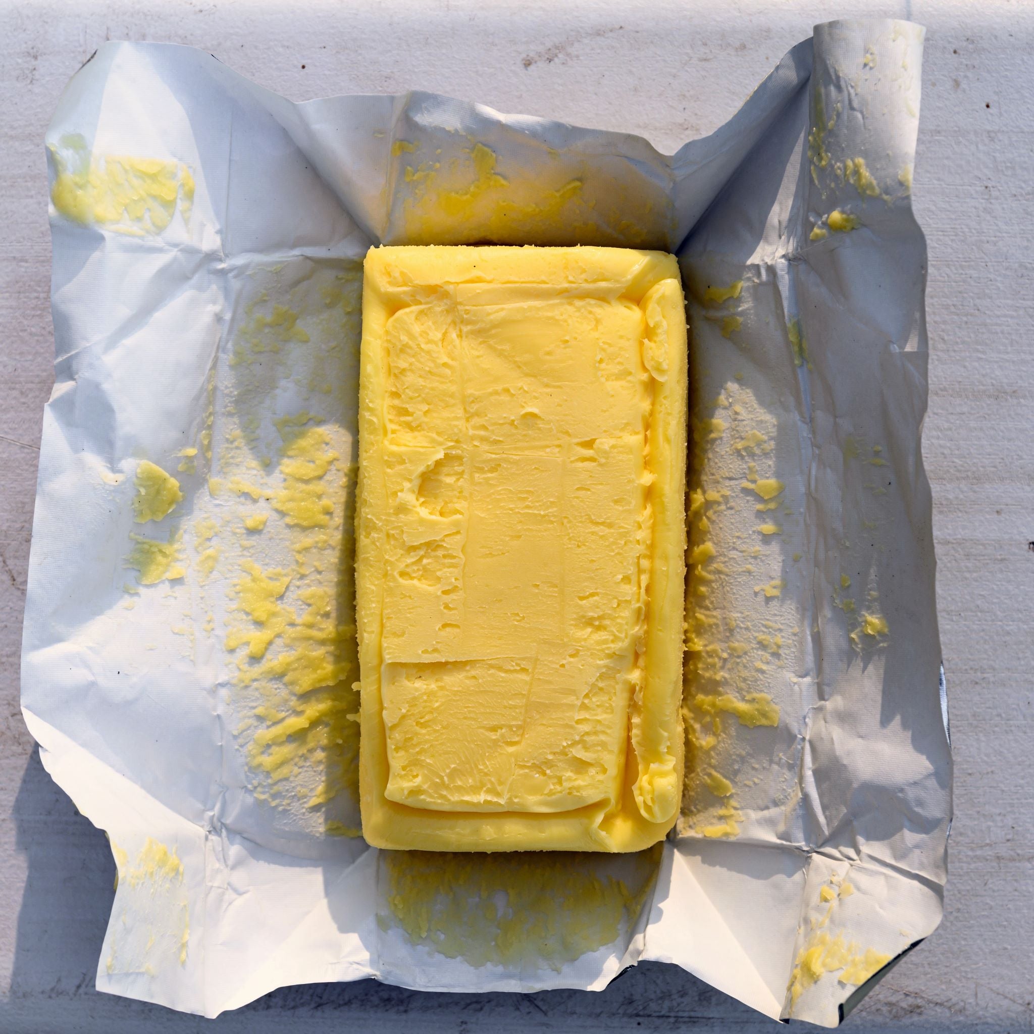 open package of yellow butter