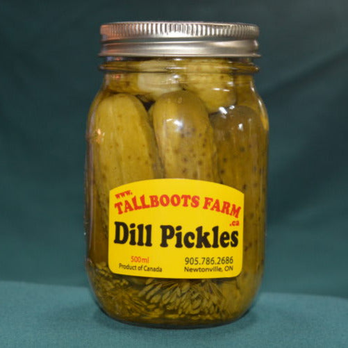 mason jar of dill pickles