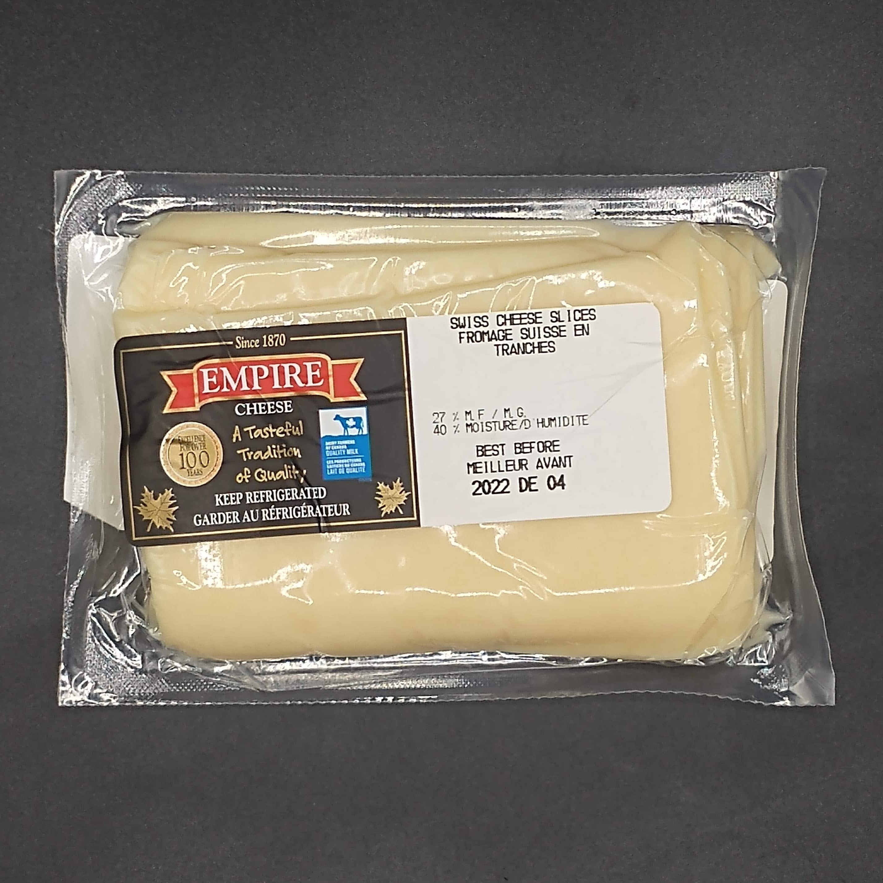 Package of sliced cheese
