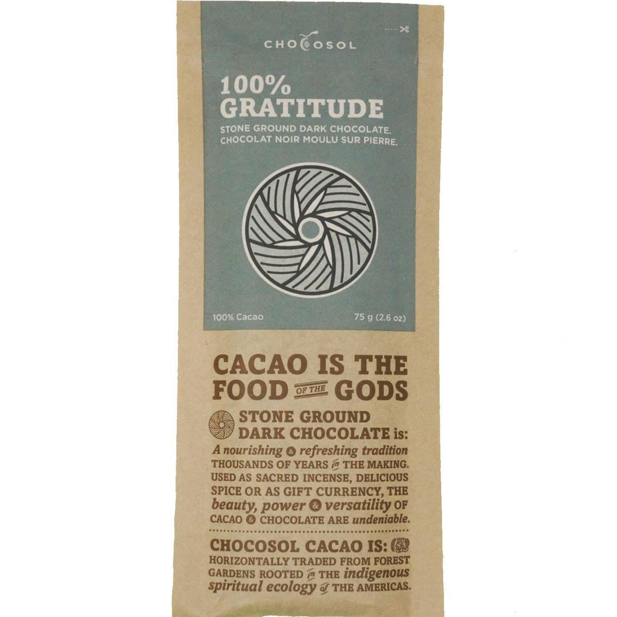 Package of 100% Gratitude Chocolate.