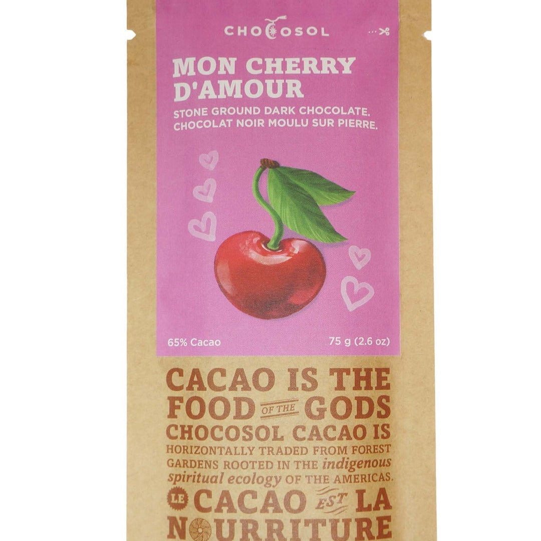 Chocosol's Mon Cherry d'Amour chocolate bar.